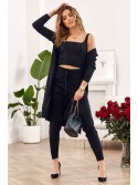 Set tricotat, top pantaloni, cardigan, negru 321011 - Magazin online - Boutique